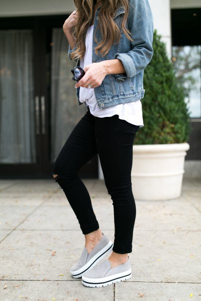 Platform Slip On Sneakers Amazing Outfit Ideas - fashionist now